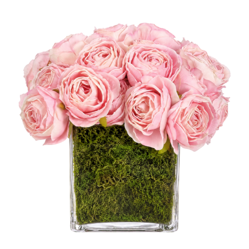 Rose, Faux Moss Garden, 8"
