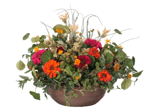 Zinnia Coleus, Faux Arrangement, 23"
