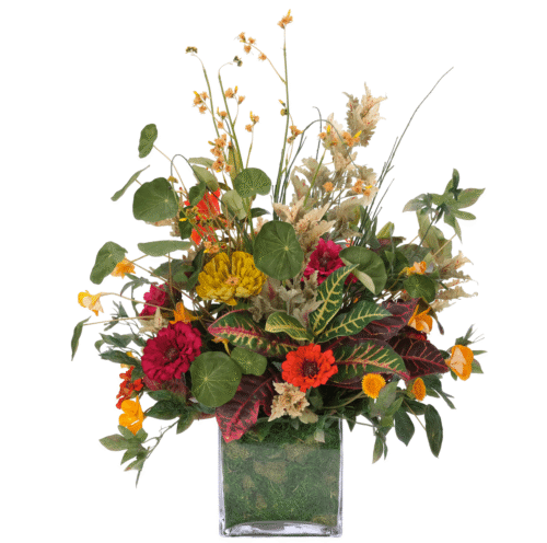 Zinnia Lily, Faux Moss Garden, 30"