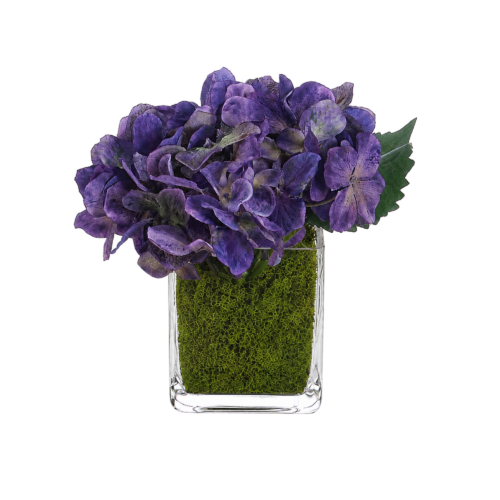 Hydrangea, Faux Moss Garden, 6"