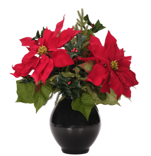 Poinsettia, Faux Arrangement, 21"