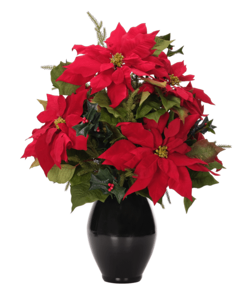 Poinsettia, Faux Arrangement, 29"