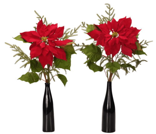 Poinsettia, Set of 2, Faux Watergarden, 31"