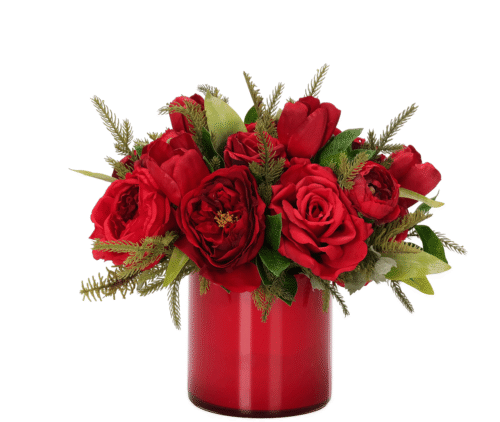 Rose Ranunculus, Faux Arrangement, 13"