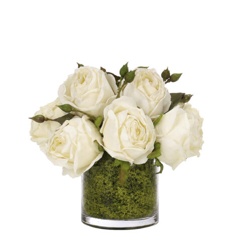 Rose, Faux Moss Garden, 7"