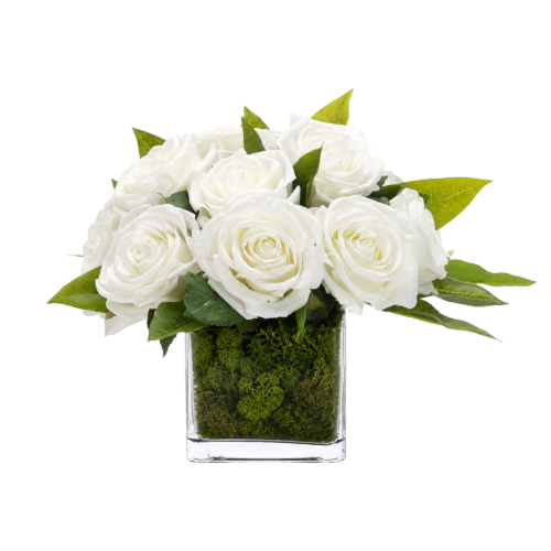 Rose, Faux Moss Garden, 10"