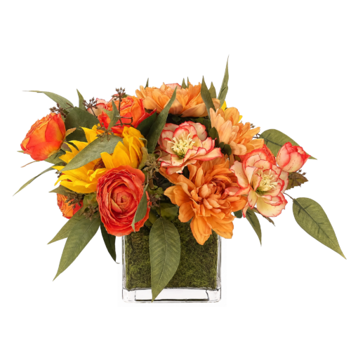 Sunflower Rose, Faux Moss Garden, 11"