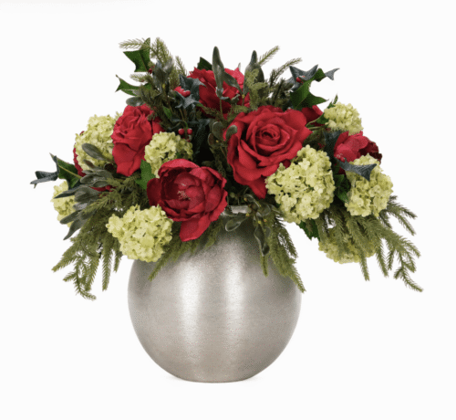 Rose Snowball, Faux Arrangement, 18"