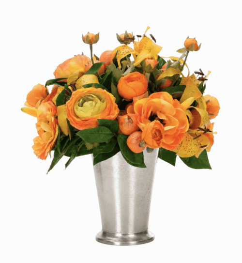 Lily, Ranunculus, Faux Arrangement, 13"